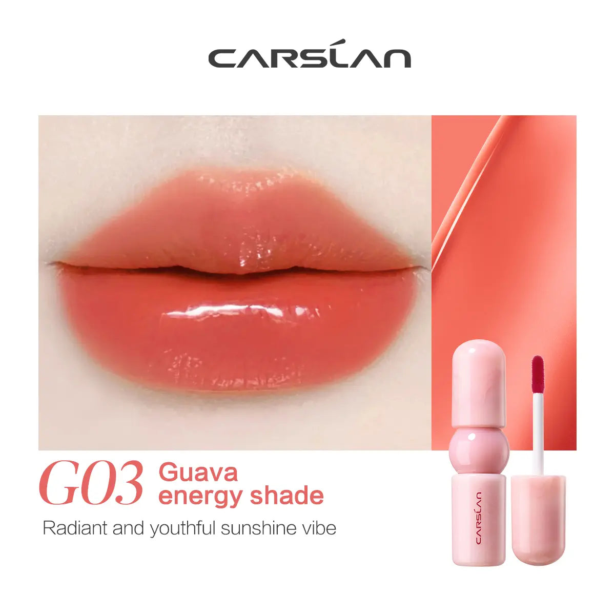 Transform Your Look with CARSLAN Color-Lock Dewy Tint - The Ultimate Moisturizing Watery Shimmer Lipgloss for Long-Lasting, Non-Sticky Perfection