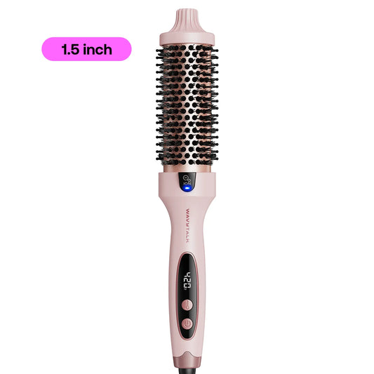 Wavytalk Blowout Boost Negative Ion Thermal Brush-Pink (1.5In) Hair Styler, LED Display, 300℉-420℉ for Different Hair Types, 120-240V Universal Voltage, Beauty Products for At-Home Blowout & Style Curlers & Straighteners