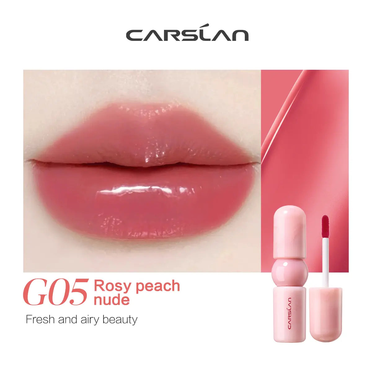Transform Your Look with CARSLAN Color-Lock Dewy Tint - The Ultimate Moisturizing Watery Shimmer Lipgloss for Long-Lasting, Non-Sticky Perfection