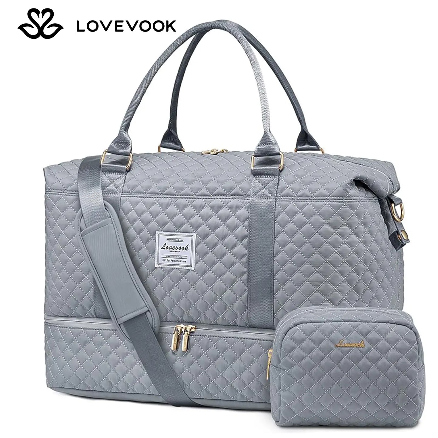 LOVEVOOK Weekender Bag Travel Duffel Bag with Shoe Compartment and Toiletry Bag for Women, Hospital Bag for Mom, Carry on Overnight Bag, Travel Essentials. Tiktokshopbacktoschool