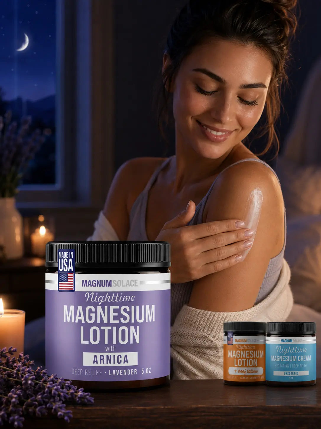 Indulge in Relaxation: Nighttime Magnesium Body Care Bundle with Lavender, Citrus & Unscented Options – 3 Full-Size Essentials for Nourishing Skin