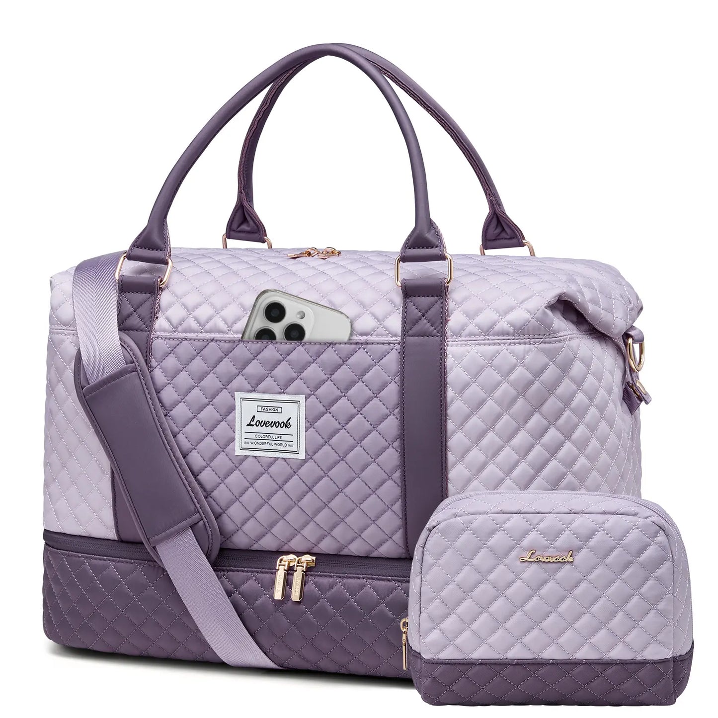 LOVEVOOK Weekender Bag Travel Duffel Bag with Shoe Compartment and Toiletry Bag for Women, Hospital Bag for Mom, Carry on Overnight Bag, Travel Essentials. Tiktokshopbacktoschool