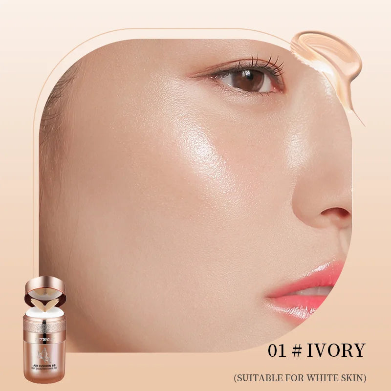 Air Cushion BB Cream Moisturizing Foundation Concealer Whitening Oil-Control Waterproof Butterfly Powder Puff Makeup Cosmetics