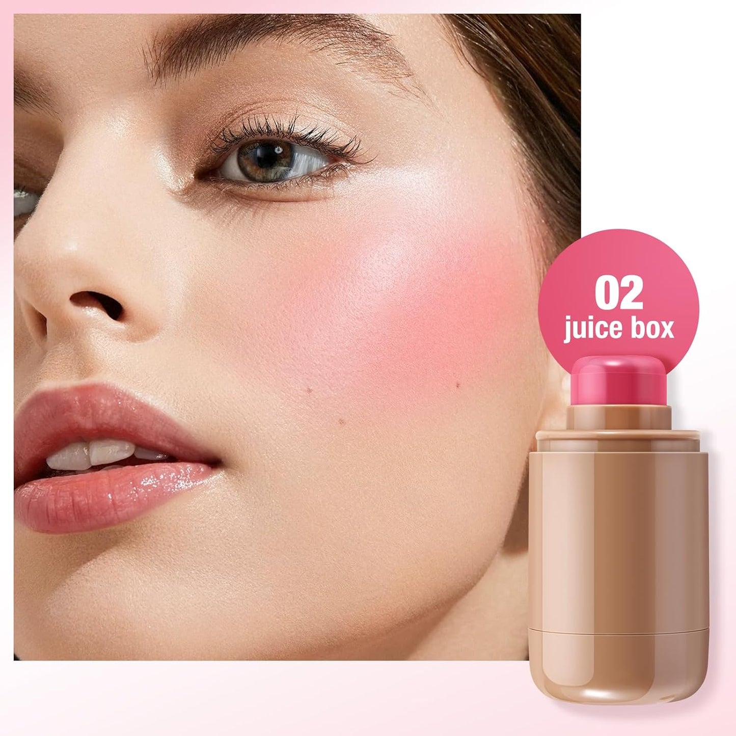 Multi-Use Cream Blush Stick for Lips and Cheeks - Ideal Makeup for Mature Skin