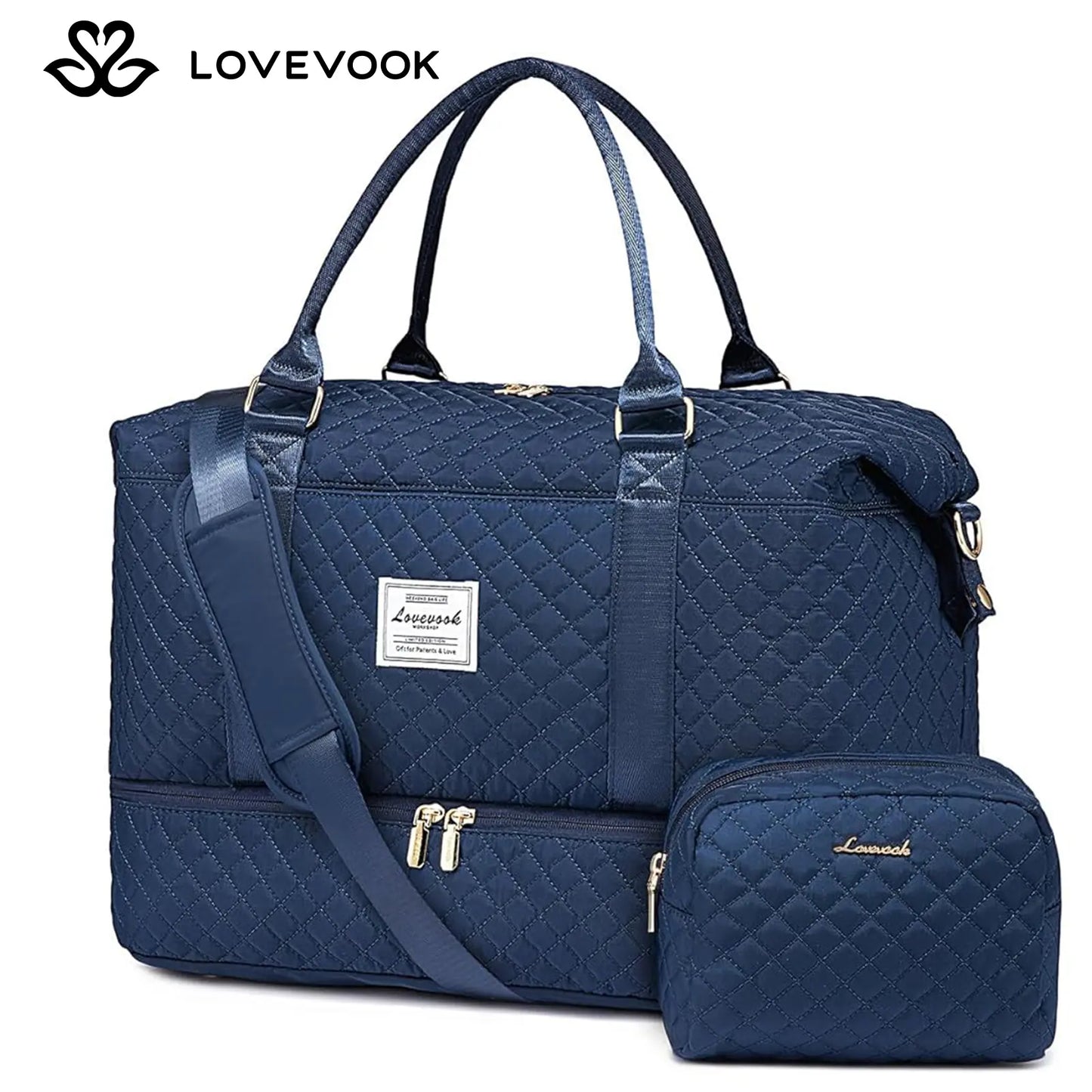 LOVEVOOK Weekender Bag Travel Duffel Bag with Shoe Compartment and Toiletry Bag for Women, Hospital Bag for Mom, Carry on Overnight Bag, Travel Essentials. Tiktokshopbacktoschool
