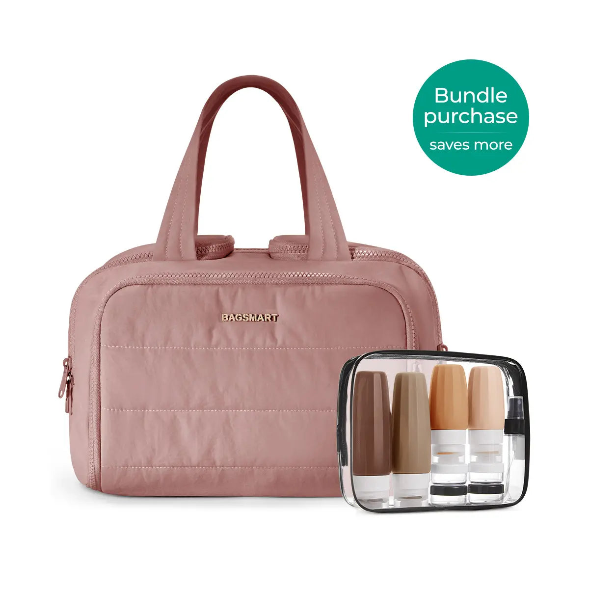 BAGSMART Crush 4-In-1 Puffy Multi-Functional Travel Toiletry Bag for Women Large Capacity Organizer with Handle for Accessories Essentials Toiletries Makeup Organizer Storage Bag Brush Pouch Travel Essentials Tiktokshopsummersale Tiktokshopbacktoschool