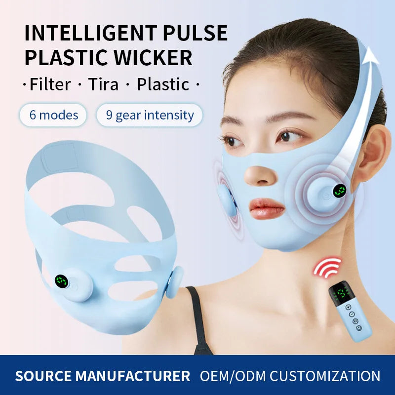 V-Shaped Face Machine Double Chin Reducer, Electric Double Chin Reducer & Face Lifting Device with 6 Modes 9 Intensity Levels