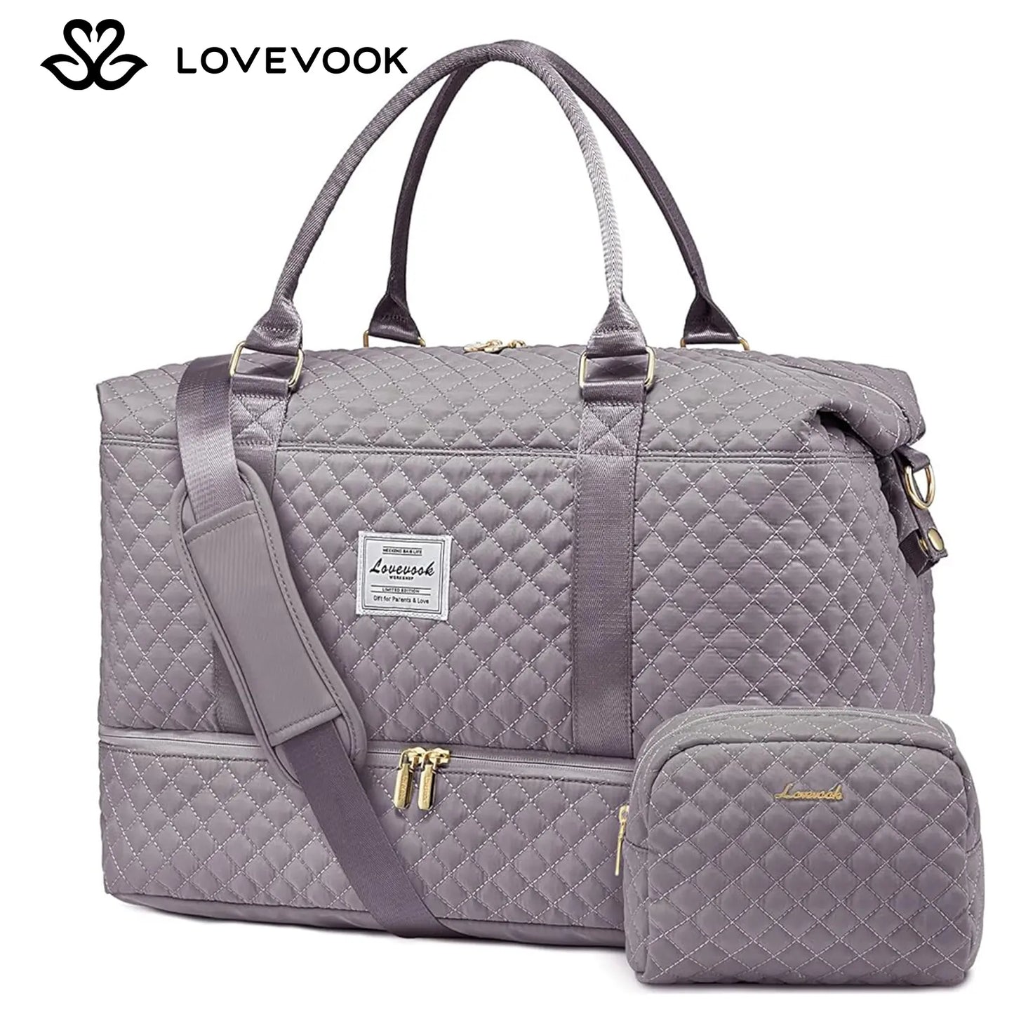 LOVEVOOK Weekender Bag Travel Duffel Bag with Shoe Compartment and Toiletry Bag for Women, Hospital Bag for Mom, Carry on Overnight Bag, Travel Essentials. Tiktokshopbacktoschool