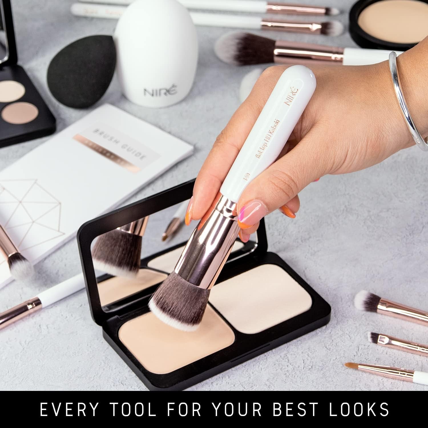 15-Piece Award-Winning Professional Makeup Brush Set - Vegan Brushes with Case, Sponge, Cleaner, and Guide in Gift Box