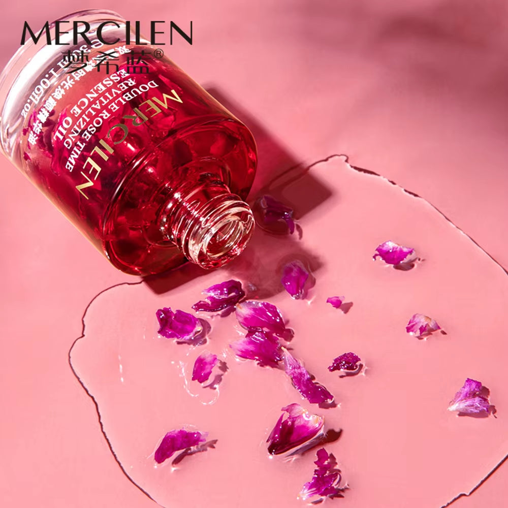 Double Rose Petal Radiance Essence Oil Facial Care Tightening Moisturizing Brightening Face Serum Korean Skin Care Products