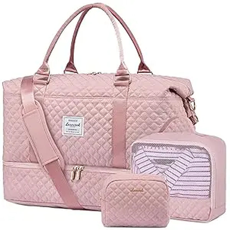 LOVEVOOK Weekender Bag Travel Duffel Bag with Shoe Compartment and Toiletry Bag for Women, Hospital Bag for Mom, Carry on Overnight Bag, Travel Essentials. Tiktokshopbacktoschool