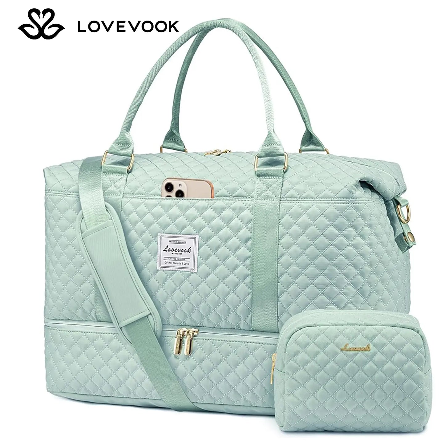 LOVEVOOK Weekender Bag Travel Duffel Bag with Shoe Compartment and Toiletry Bag for Women, Hospital Bag for Mom, Carry on Overnight Bag, Travel Essentials. Tiktokshopbacktoschool