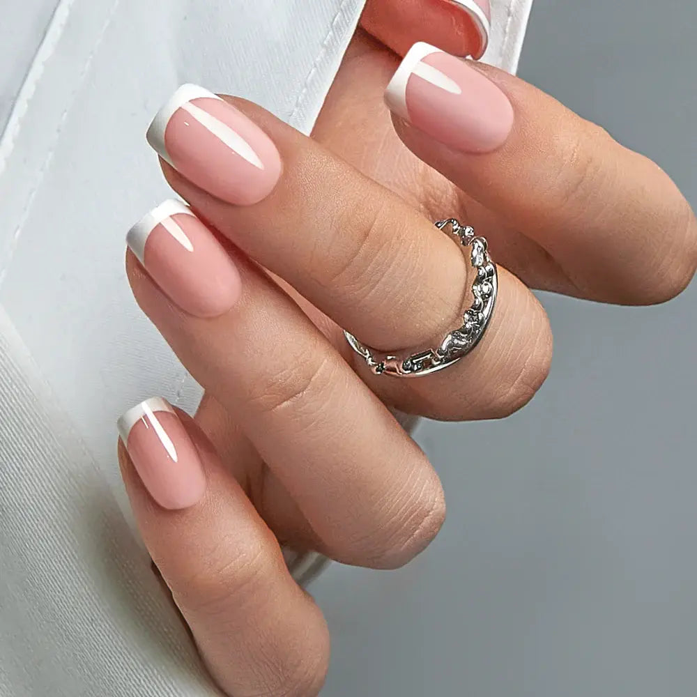Milky White Press on Nails | Curvlife Nail | 30Pcs | Glossy Natural Finish | Easy Apply, Comfortable & Durable | Daily, Business & Elegant Nail Art | Summervibes