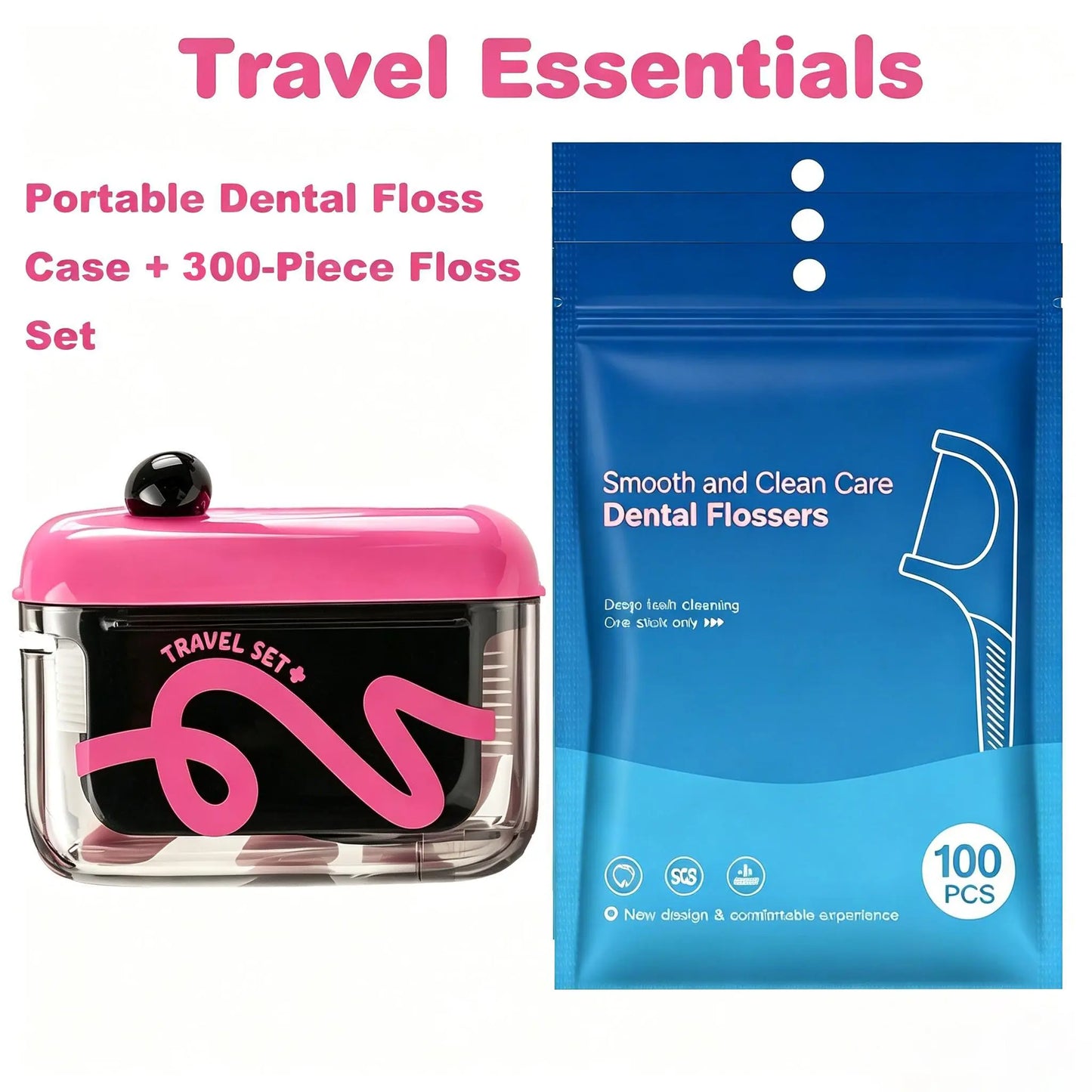 Travel-Sized Storage Case - Features an Automatic Pop-Up Dispenser, Portable and Refillable, Perfect for Oral Care at Home, in Restaurants, and While Traveling.