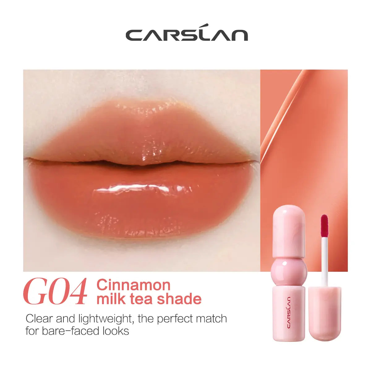 Transform Your Look with CARSLAN Color-Lock Dewy Tint - The Ultimate Moisturizing Watery Shimmer Lipgloss for Long-Lasting, Non-Sticky Perfection