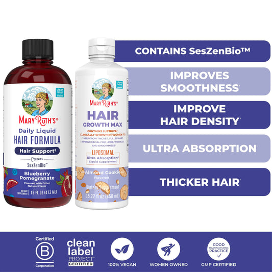 Maryruth’S Advanced Hair Care Bundle – Daily Liquid Hair Formula 16 Oz & Hair Growth Max Liposomal 15.22 Oz