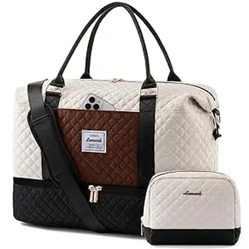 LOVEVOOK Weekender Bag Travel Duffel Bag with Shoe Compartment and Toiletry Bag for Women, Hospital Bag for Mom, Carry on Overnight Bag, Travel Essentials. Tiktokshopbacktoschool