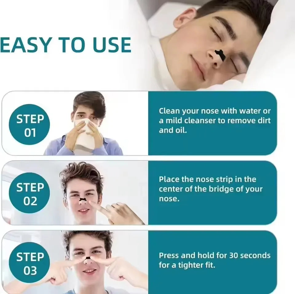 60/30/10PCS Black Nose Strips Extra Strength Nasal Strips Better Sleeping Non-Invasive anti Snoring Strips for Adult and Child