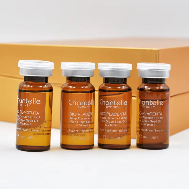 Australia Chantelle Gold Bioplacenta Serum 10ml - Pure Ovine Placenta with Grape Seed Extract for Age Spots, Pigmentation, Scars, and Enhanced Skin Radiance