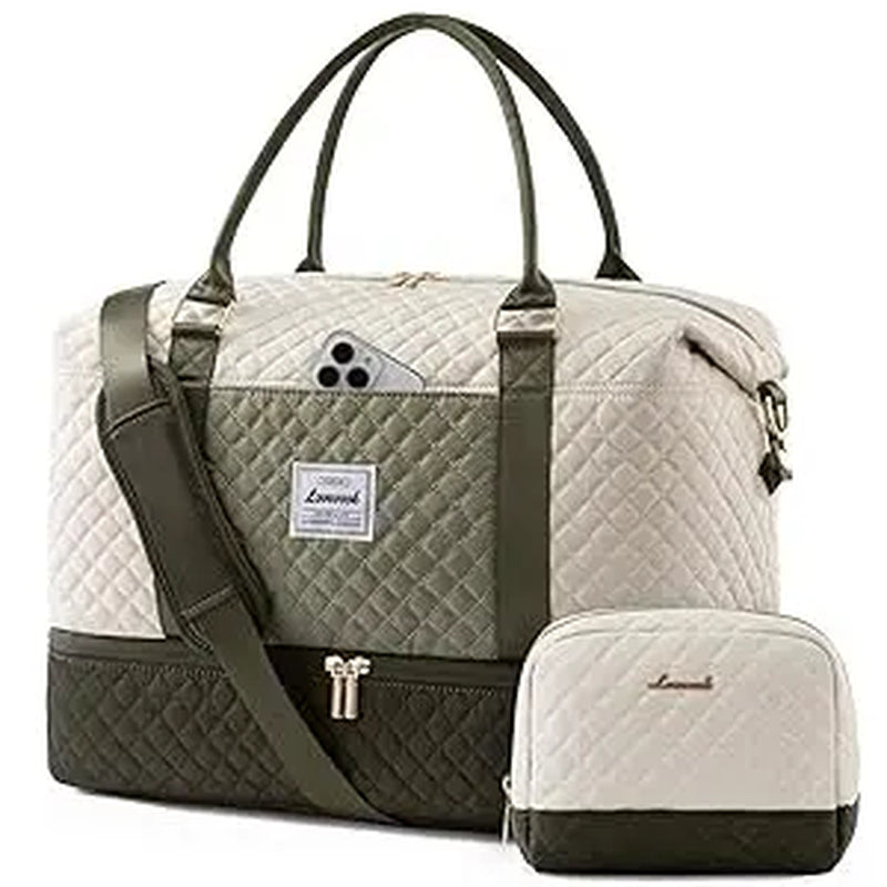 LOVEVOOK Weekender Bag Travel Duffel Bag with Shoe Compartment and Toiletry Bag for Women, Hospital Bag for Mom, Carry on Overnight Bag, Travel Essentials. Tiktokshopbacktoschool